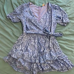 Blue Lacey Romper